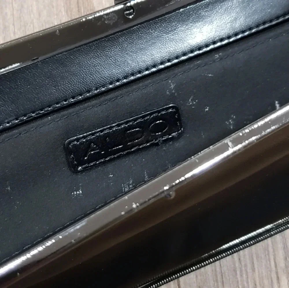 Aldo Black Chain Strap Clutch Purse